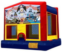 Bounce House with Military Banner