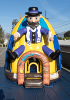 Giant Mensch on a Bench Bounce House
