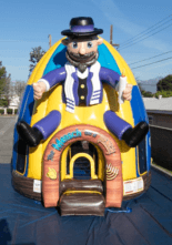 Giant Mensch on a Bench Bounce House